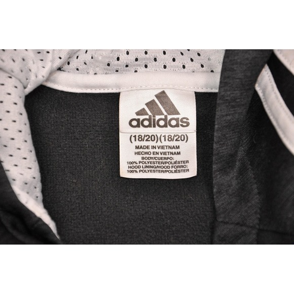 Adidas Hoodie Mens Large Black White Full Zip Three Stripe Logo Athletic Jacket - Picture 2 of 10